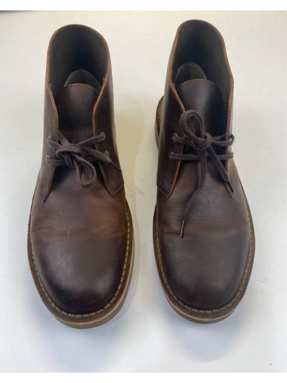 Clarks Bushacre 2 Men`s Chukka Boots Beeswax Leather Sizr 11 M Dark Brown